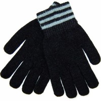 Перчатки шерстяные iGloves (v4) для iPhone/iPod/iPad/etc чёрные с серыми полосками (Размер M)
