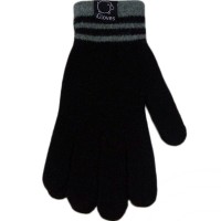 Перчатки шерстяные iGloves (v5) для iPhone/iPod/iPad/etc чёрные с серыми манжетами (Размер M)