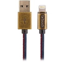 Реверсивный кабель Lightning-USB Le Touch Denim 0.2м
