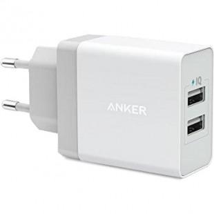 Сетевое зарядное устройство Anker PowerPort 2 24W белое (A2021321) оптом