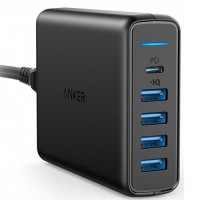 Сетевое зарядное устройство Anker Powerport 5 4xUSB + USB-C черное (A2056L11)