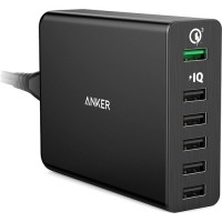 Сетевое зарядное устройство Anker PowerPort+ 6 USB Quick Charge 3.0 (A2063L11) чёрное