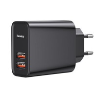 Сетевое зарядное устройство Baseus Speed Dual Quick Charger USB+USB (CCFS-E01) чёрное