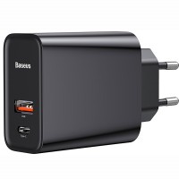 Сетевое зарядное устройство Baseus Speed PPS Quick Charger Type-C+USB (CCFS-C01) чёрное