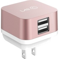 Сетевое зарядное устройство LAB.C X2 2-USB 2.4A розовое золото