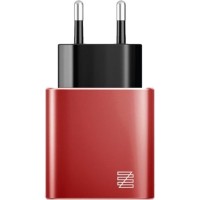 Сетевое зарядное устройство Lenzza Piazza Metallic красное (LPAWCMFI_RED)