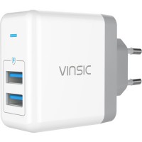 Сетевое зарядное устройство Vinsic 2 Ports USB Smart Charge (VSCW209) белое