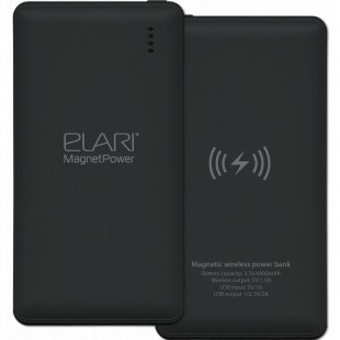 Внешний аккумулятор Elari MagnetPower 6000 мАч чёрный оптом