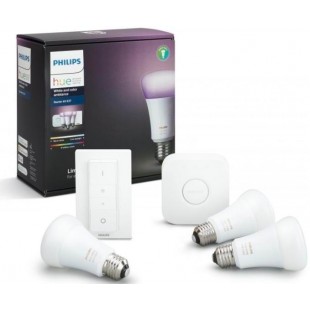 Комплект умных ламп Philips Hue White and Color Ambiance E27 Starter Kit с пультом ДУ и блоком управления оптом