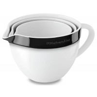 Набор круглых керамических чаш для запекания и смешивания KitchenAid Ceramic 3-Piece Nesting Mixing Bowl Set KBLR03NBOB (Onyx Black)